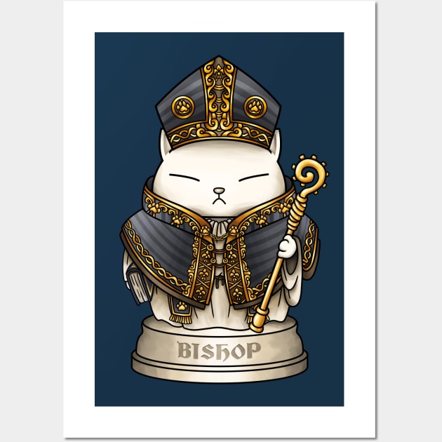 Chess Cat Bishop Wall Art by Takeda_Art